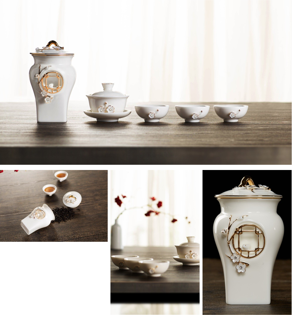 百花争妍【一罐一盖碗三杯】